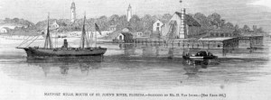 Illustration of the Union Navy's base of operations, Mayport Mills, circa 1862 (public domain).