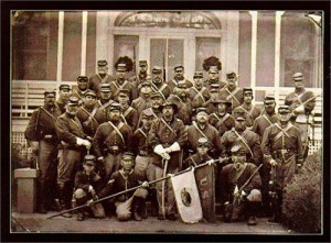 Captain Henry S. Harte and the men of Company F,47th Pennsylvania Volunteers.