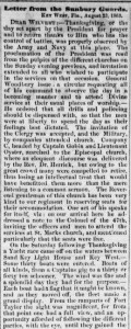 Henry D. Wharton's Letter Home, 23 August 1863, part 1, Thanksgiving (Sunbury American, 5 September 1863)