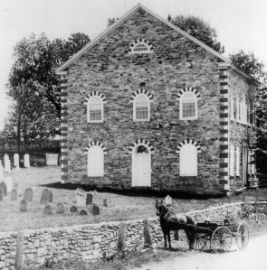 St. Daniel's Stone Church (CornerChurch) and Cemetery, Robesonia, Pennsylvania,c. mid to late 1800s (public domain).