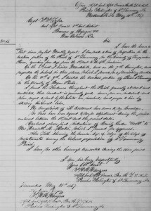 W. H. R. Hangen's Recommendation to Indenture Freedwoman Emily Gordon to Henriette A. Porter (10 May 1867, public domain).