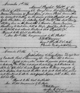 W. H. R. Hangen's Freedmen's Bureau Complaint Journal Updates re Batteries of Freedwoman Lucy Dixon by Myrod and of Freedman Daniel Prophet by Barley, Core an Harrison, St. Tammany Parish, LA (December 1867, public domain).