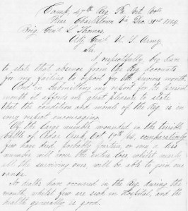 Report of Rev. W.D.C. Rodrock, 47th Pennsylvania Volunteers, Post-Battle of Cedar Creek, Virginia (excerpt, 31 December 1864, public domain).