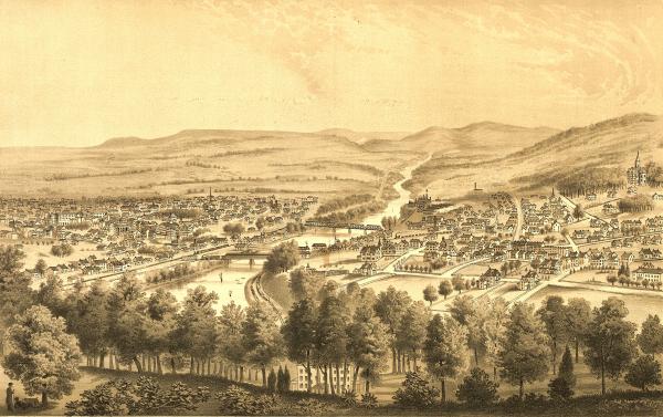 Bethlehem, Northampton County, Pennsylvania, 1877 (U.S. Library of Congress, public domain)
